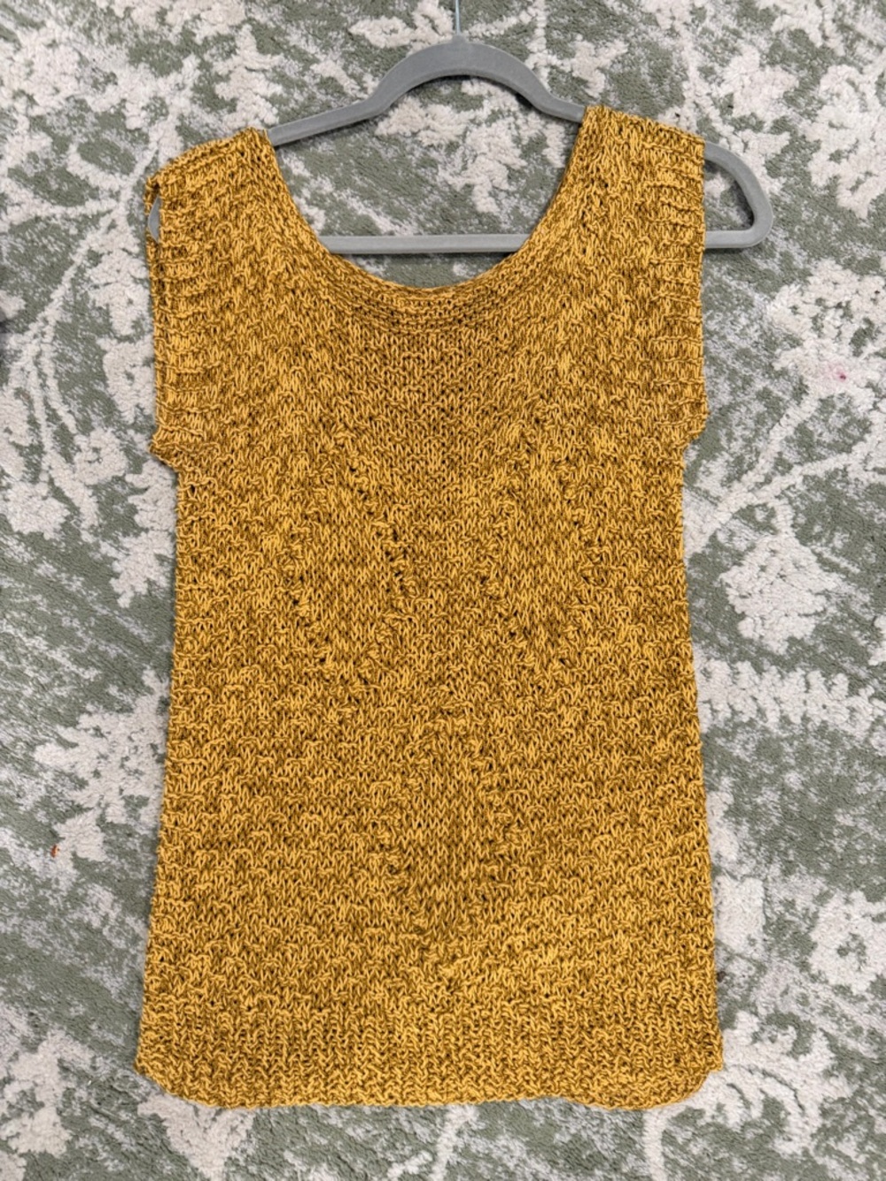 Sleeveless Knit Tunic Top - Mustard Yellow